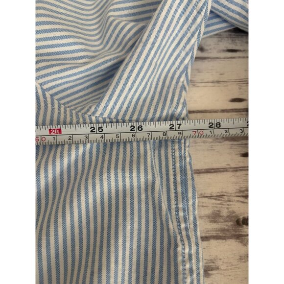 NWT GAP White Blue Striped  Cotton Poplin Oversized Button-Up Big Shirt Large - Picture 9 of 11